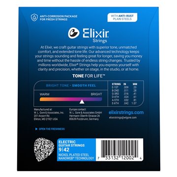 Elixir 12002 Super Light (09-42) NW - Struny elektryczne